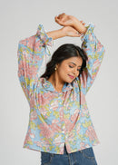 Lace Block Printed Cotton Short Top