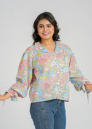 Lace Block Printed Cotton Short Top