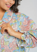 Lace Block Printed Cotton Short Top