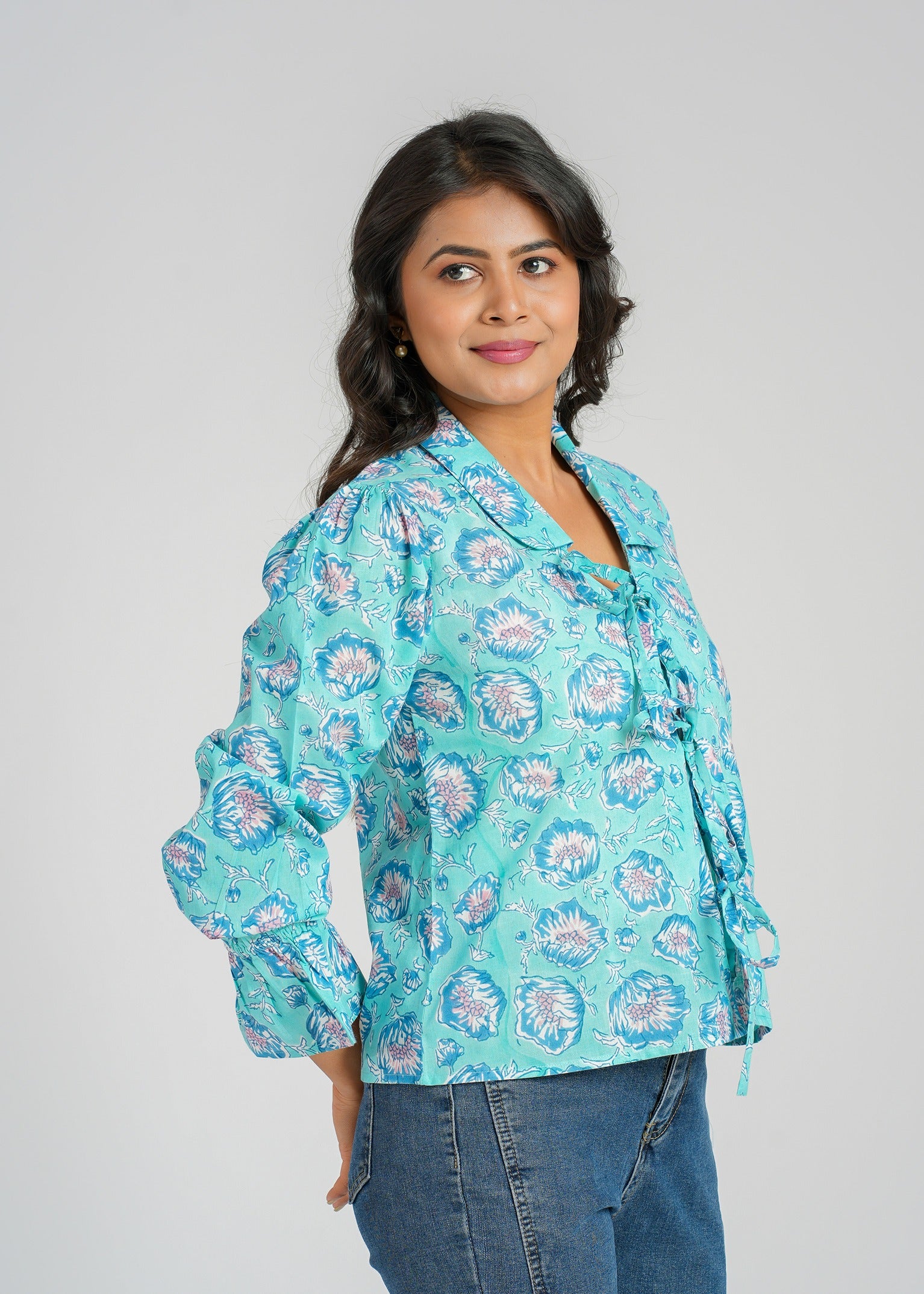Ocean Block Printed Short Top