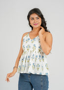 Blue Petal Cotton Cami Top