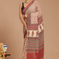 Regal Splendor: Royal Red Print Cotton Voile Saree
