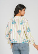 Lace Block Printed Cotton Short Top