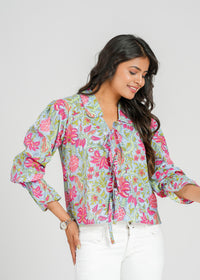 Women’s Cotton Block Printed Short Top