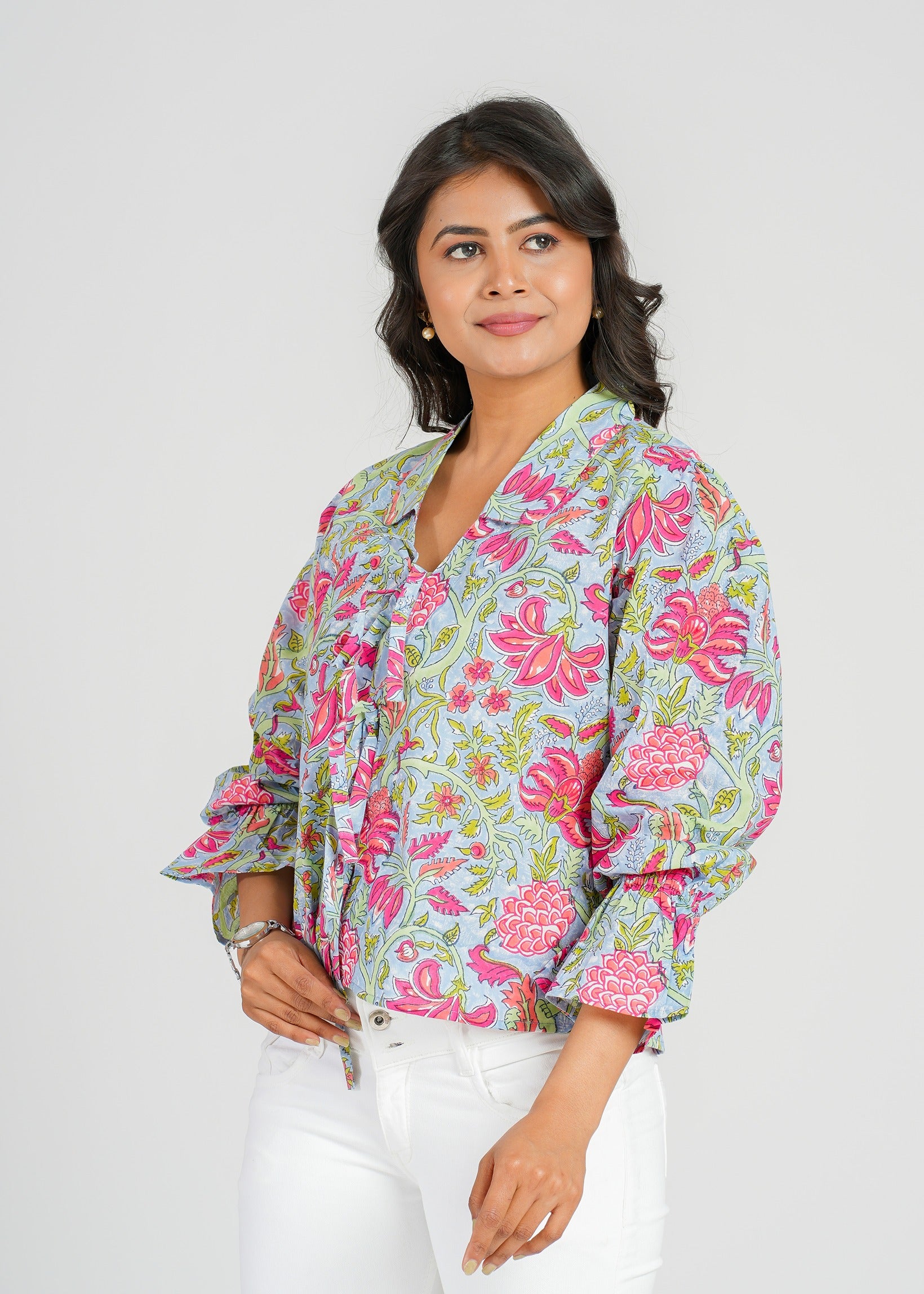 Petunia Block Printed Short Top