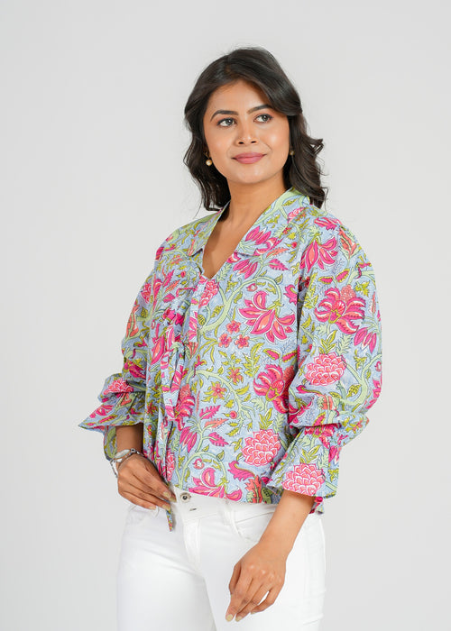 Women’s Cotton Block Printed Short Top