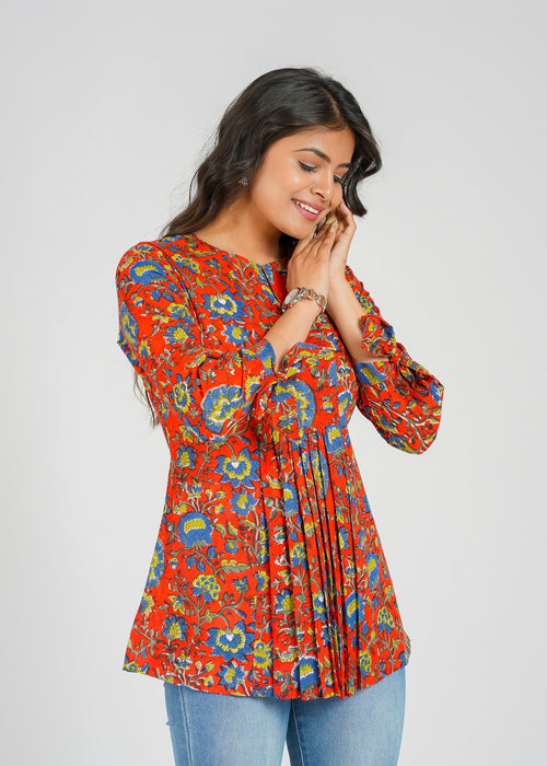 Block Printed Cotton Short Top