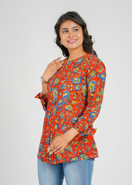 Block Printed Cotton Short Top