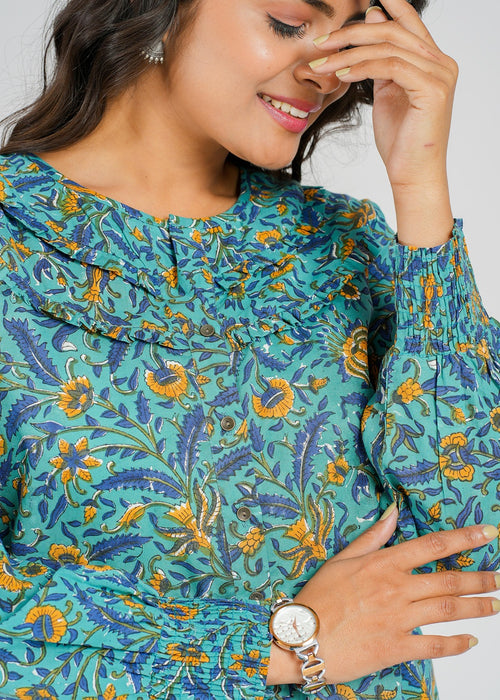 Block Printed Cotton Short Top
