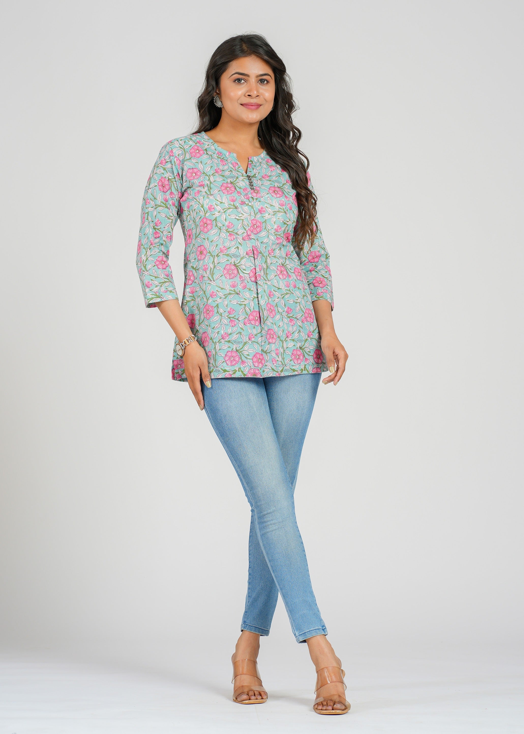 Block Printed Cotton Short Top