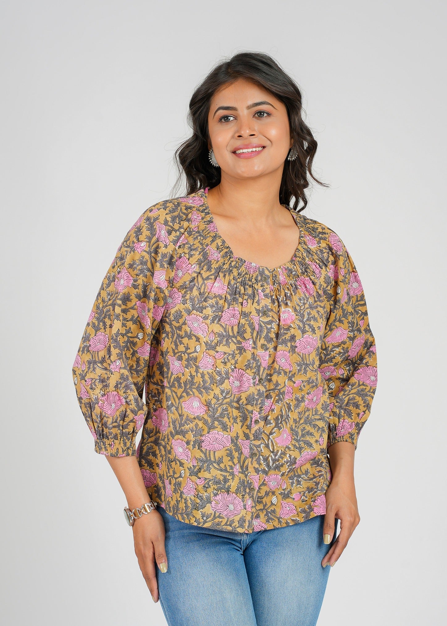 Block Printed Cotton Short Top