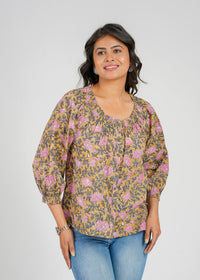 Block Printed Cotton Short Top