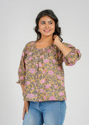 Block Printed Cotton Short Top