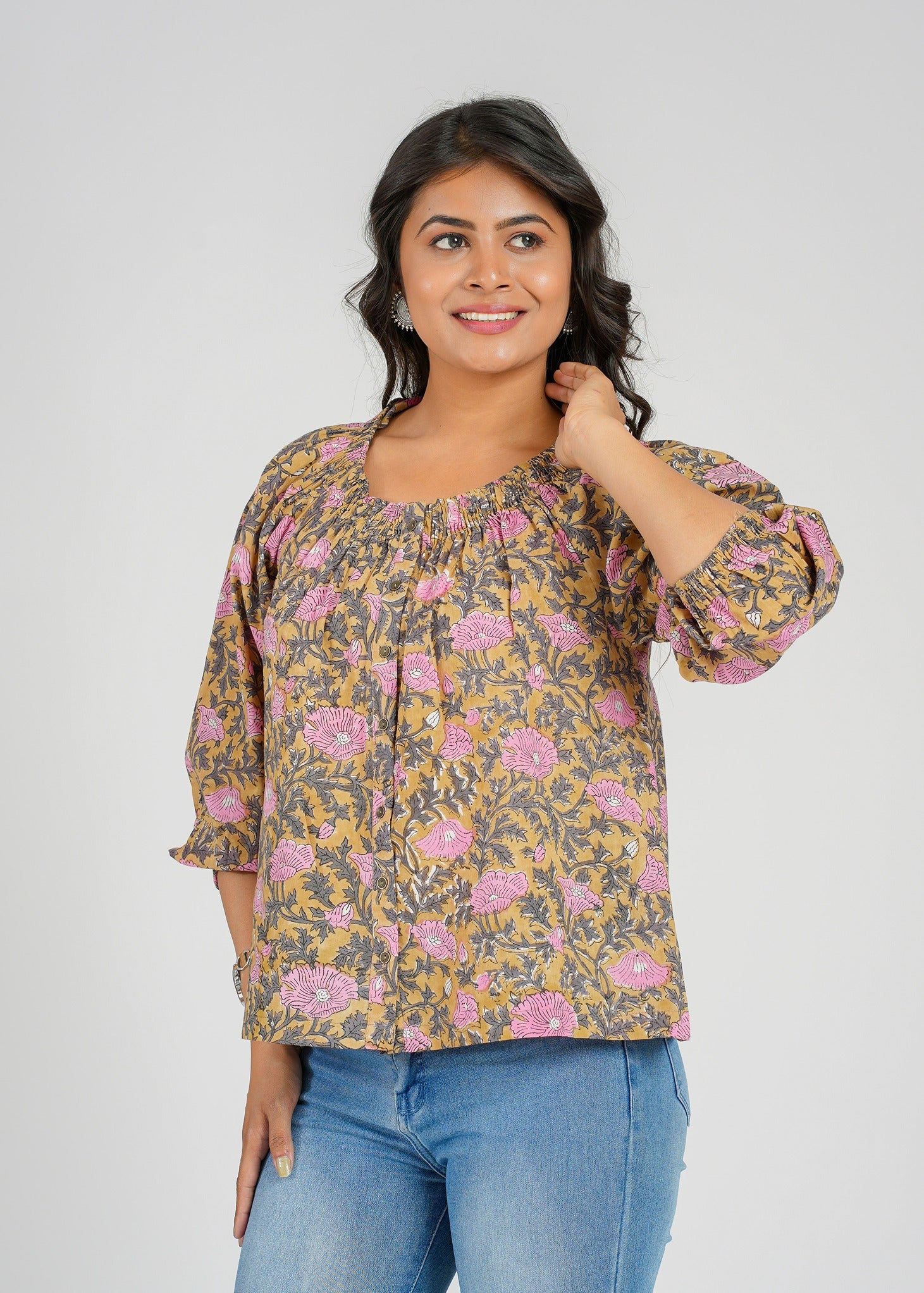Block Printed Cotton Short Top