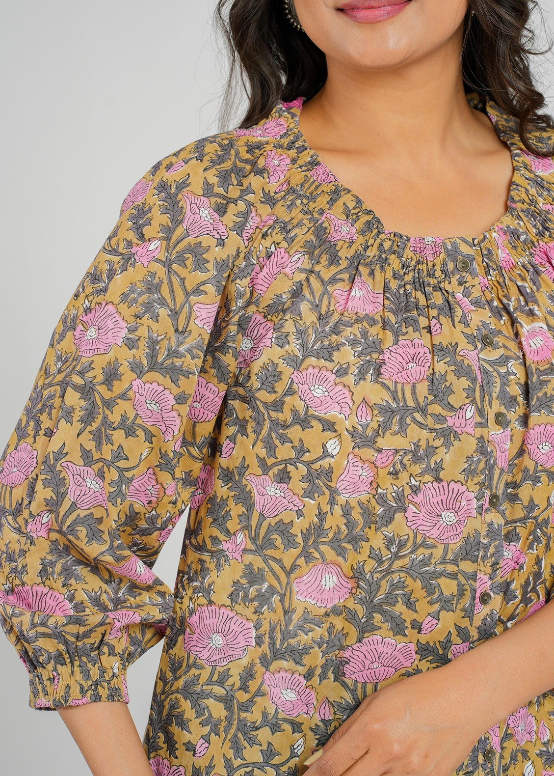 Block Printed Cotton Short Top