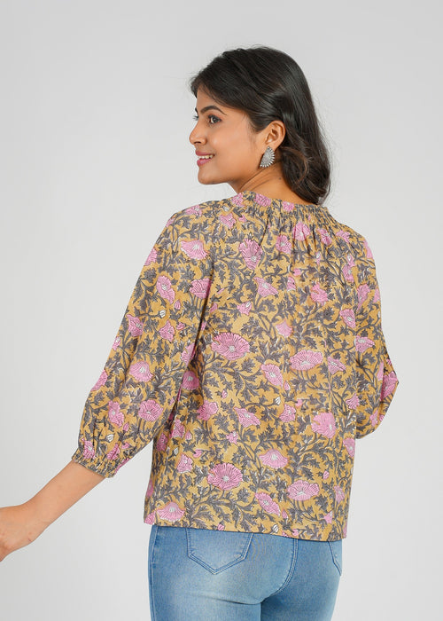 Block Printed Cotton Short Top