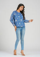 Block Printed Cotton Short Top
