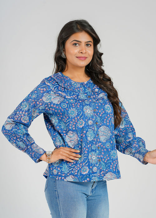Block Printed Cotton Short Top