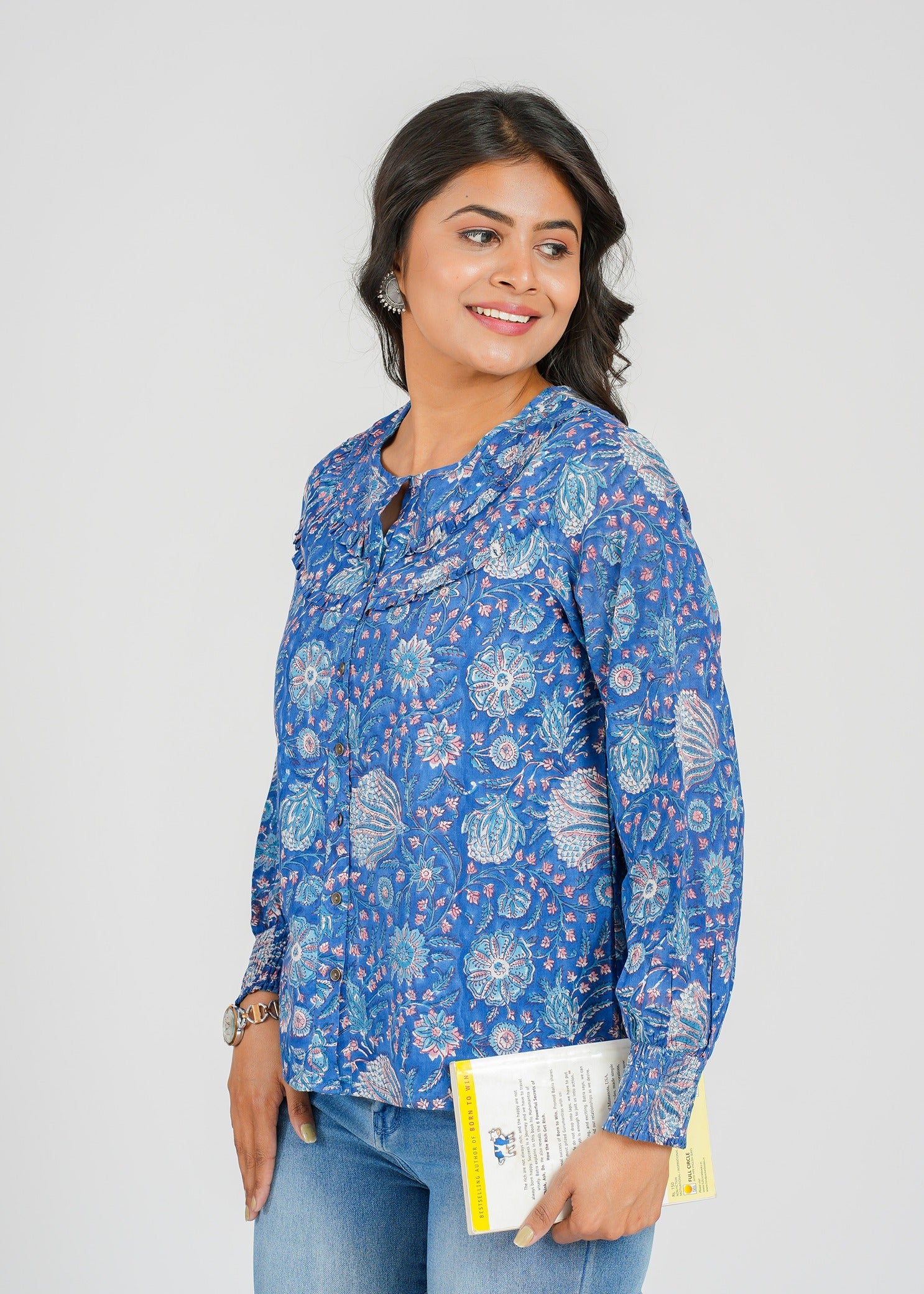 Periwinkle Block Printed Short Top