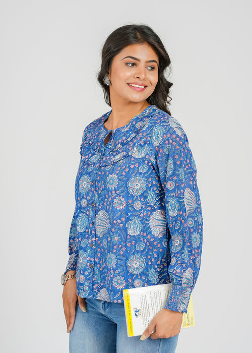 Block Printed Cotton Short Top