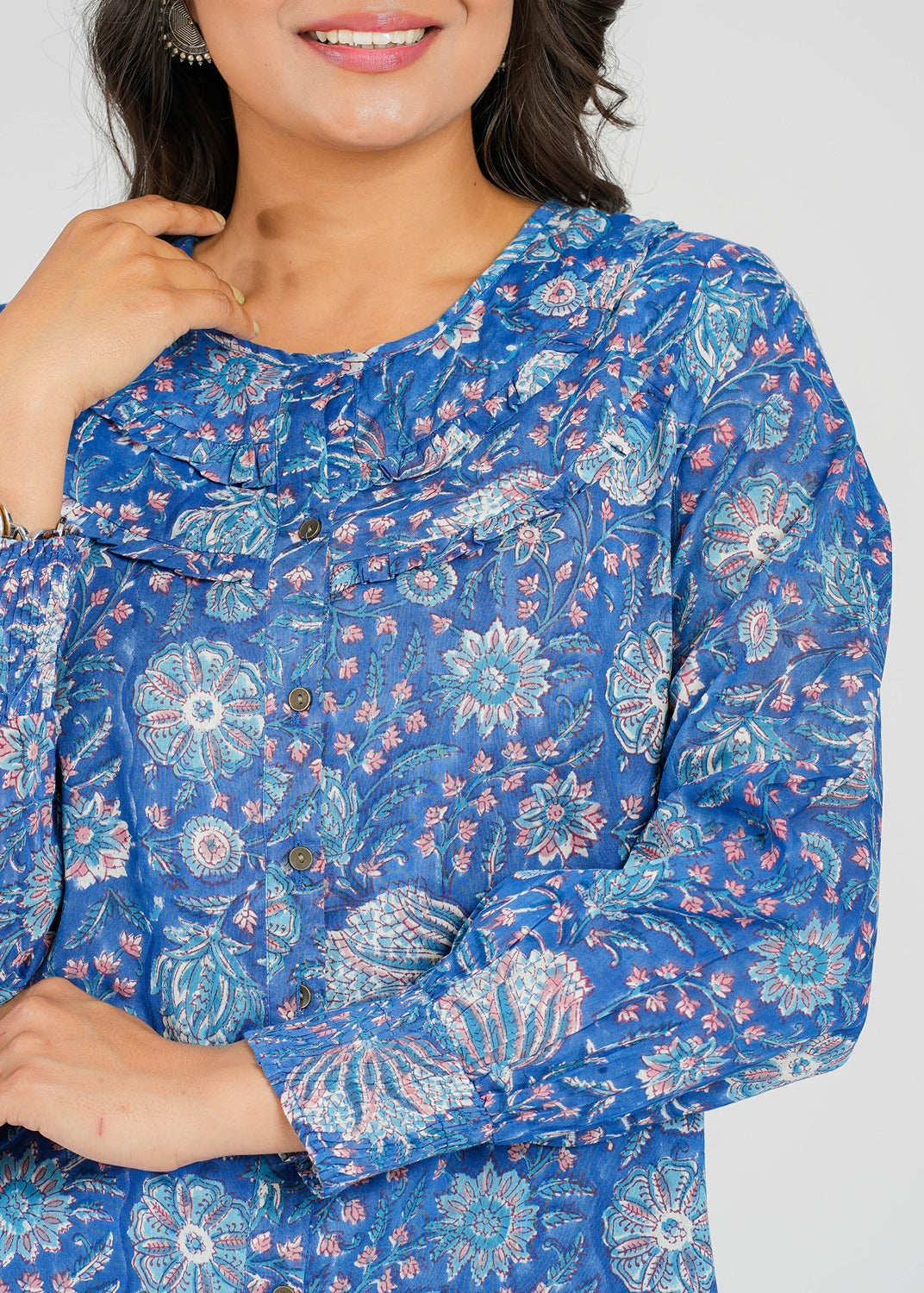 Block Printed Cotton Short Top