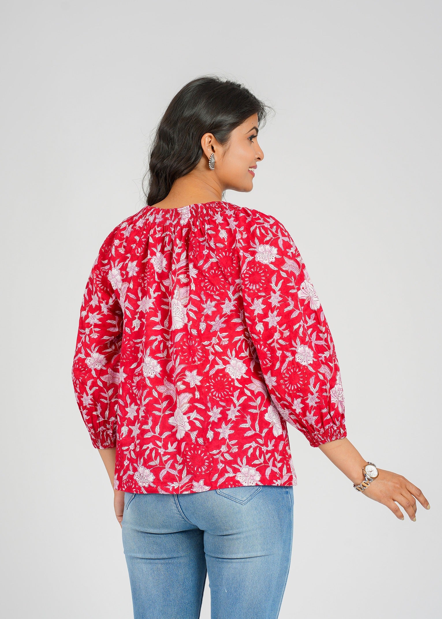 Scarlet Block Printed Short Top