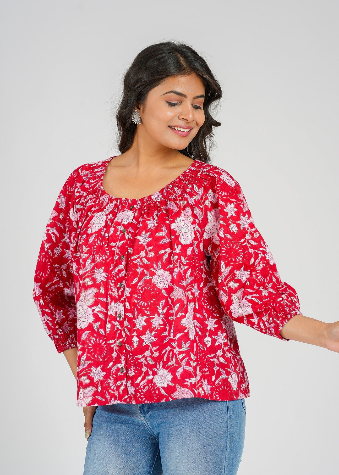 Block Printed Cotton Short Top