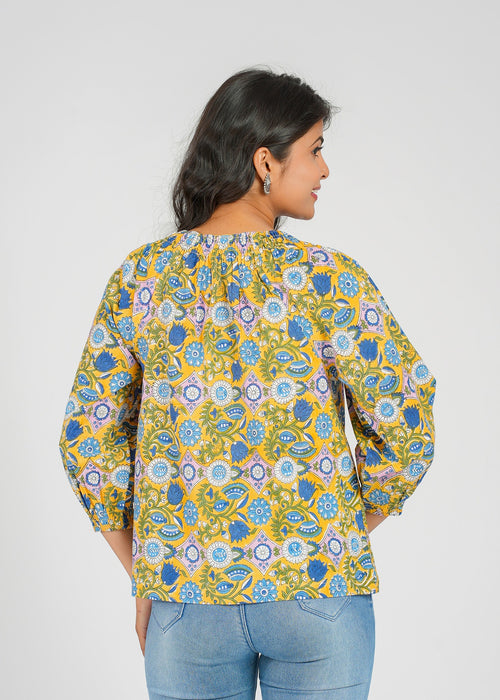 Block Printed Cotton Short Top