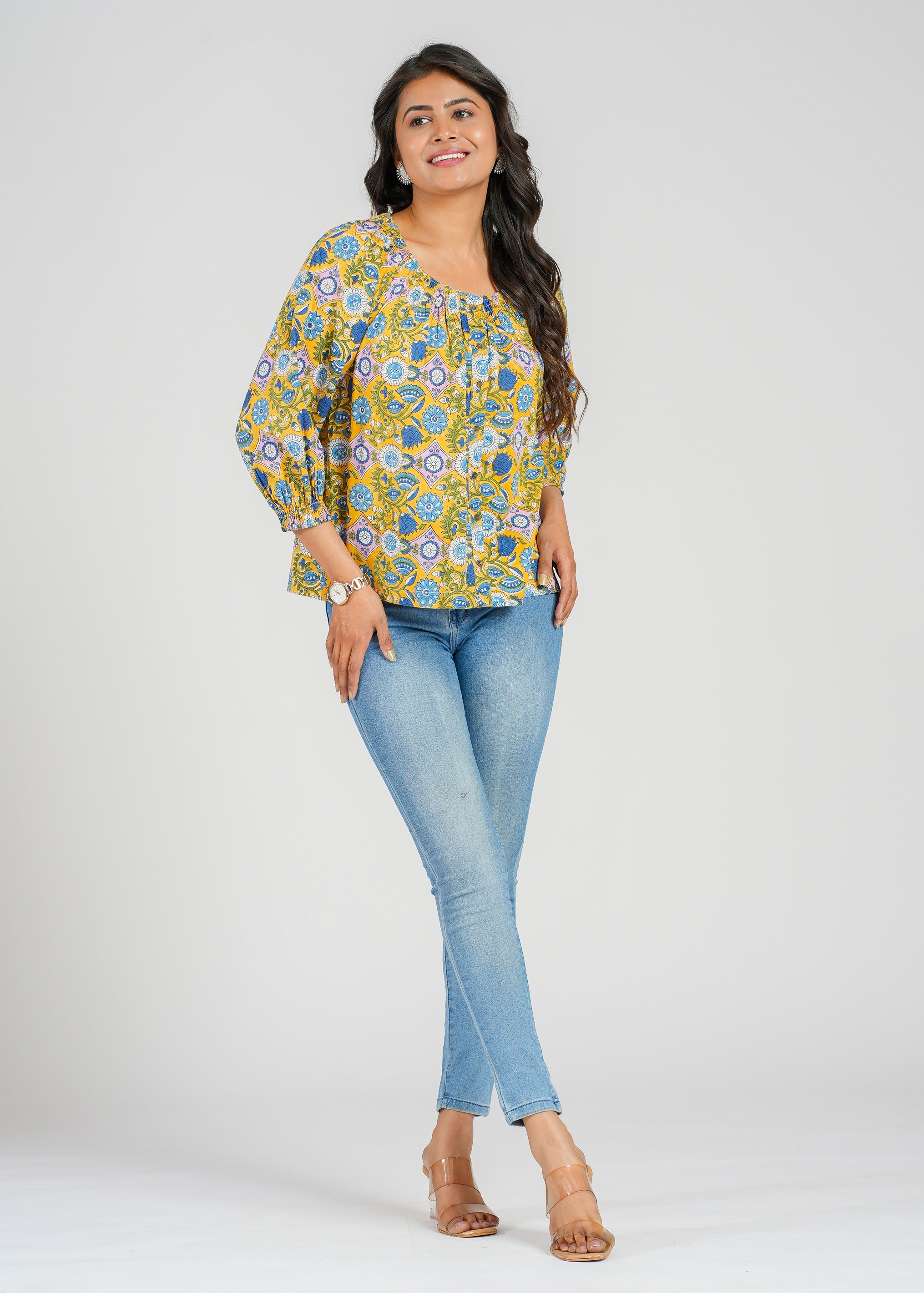Block Printed Cotton Short Top