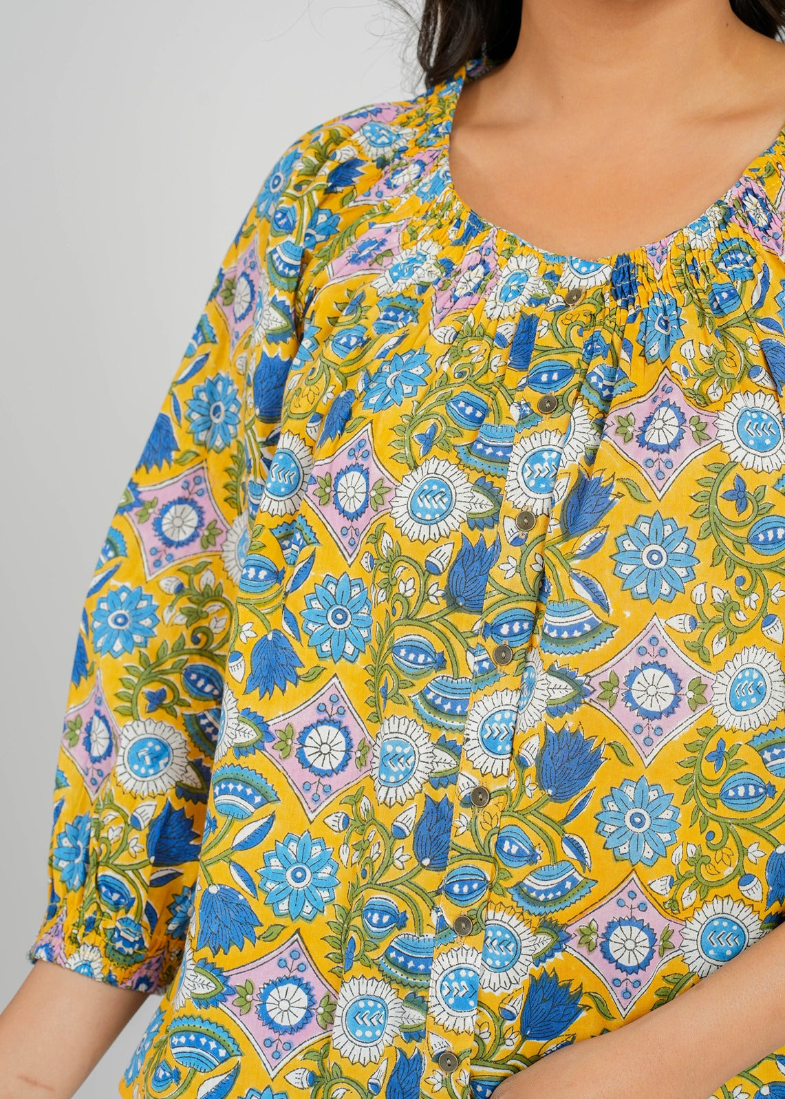 Block Printed Cotton Short Top