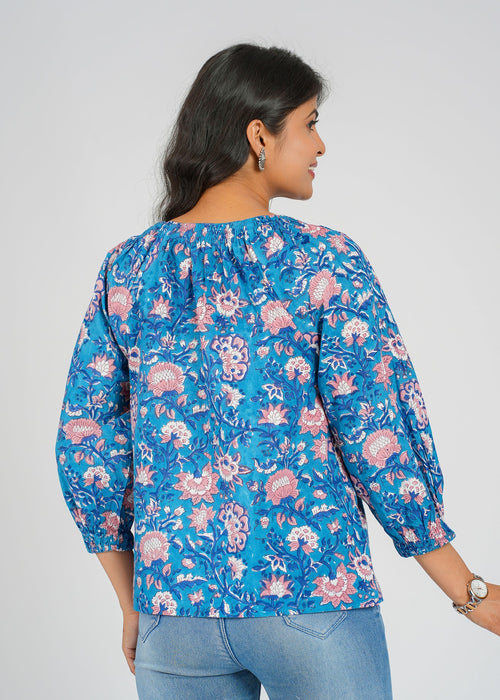 Block Printed Cotton Short Top