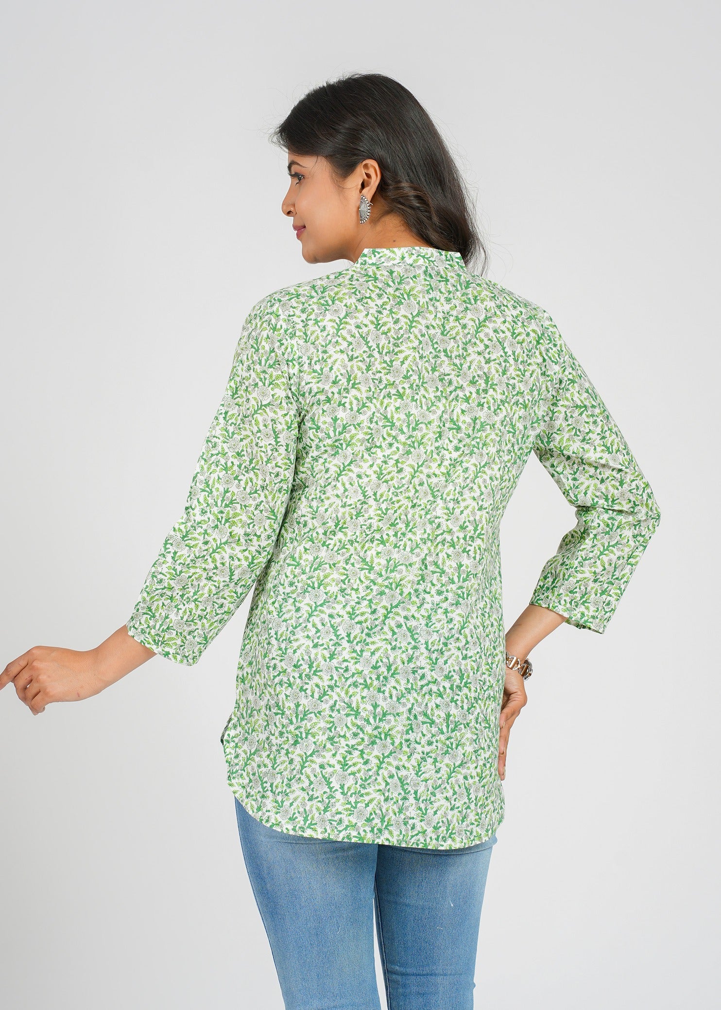 Block Printed Cotton Short Kurti