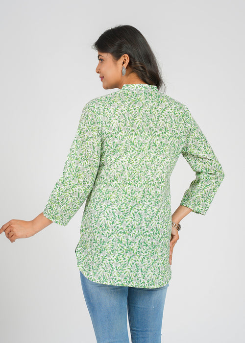 Block Printed Cotton Short Kurti