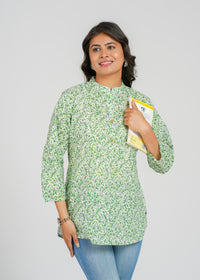 Block Printed Cotton Short Kurti