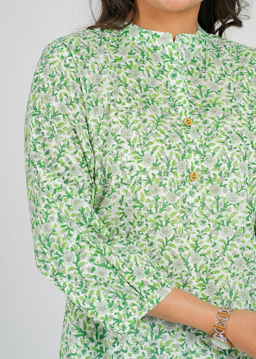 Block Printed Cotton Short Kurti