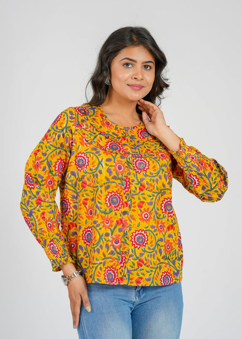 Block Printed Cotton Short Top