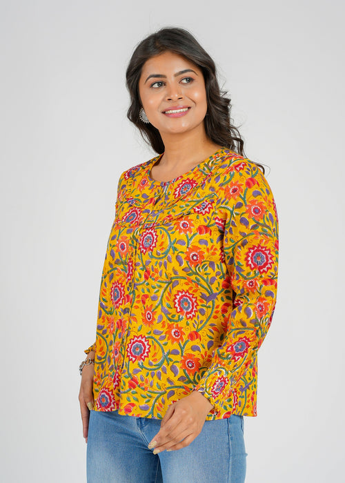 Block Printed Cotton Short Top