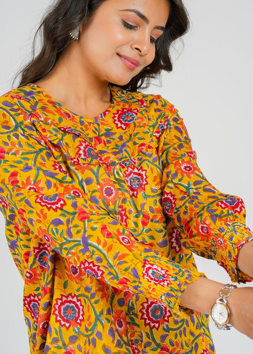 Block Printed Cotton Short Top
