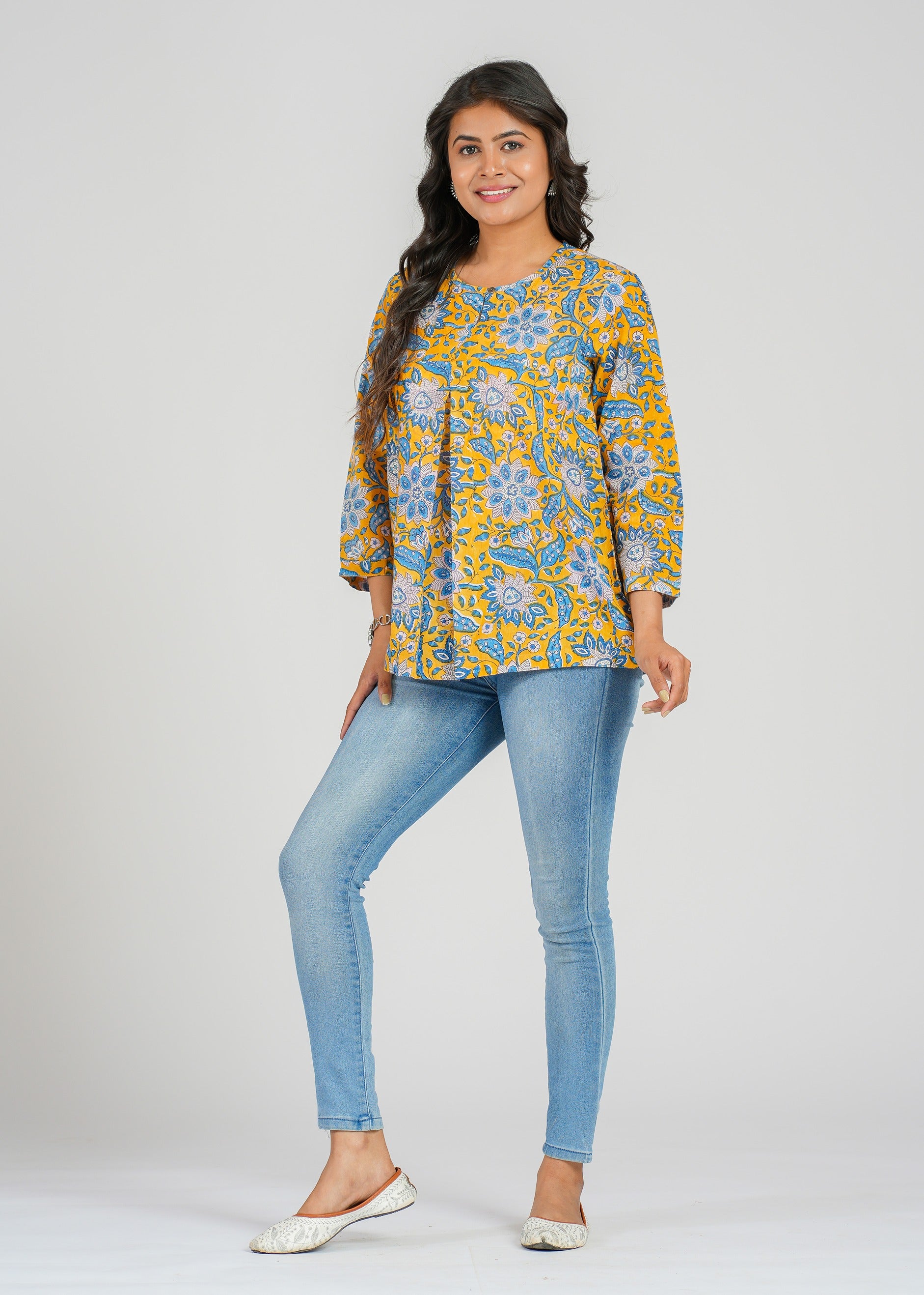 Block Printed Cotton Short Top