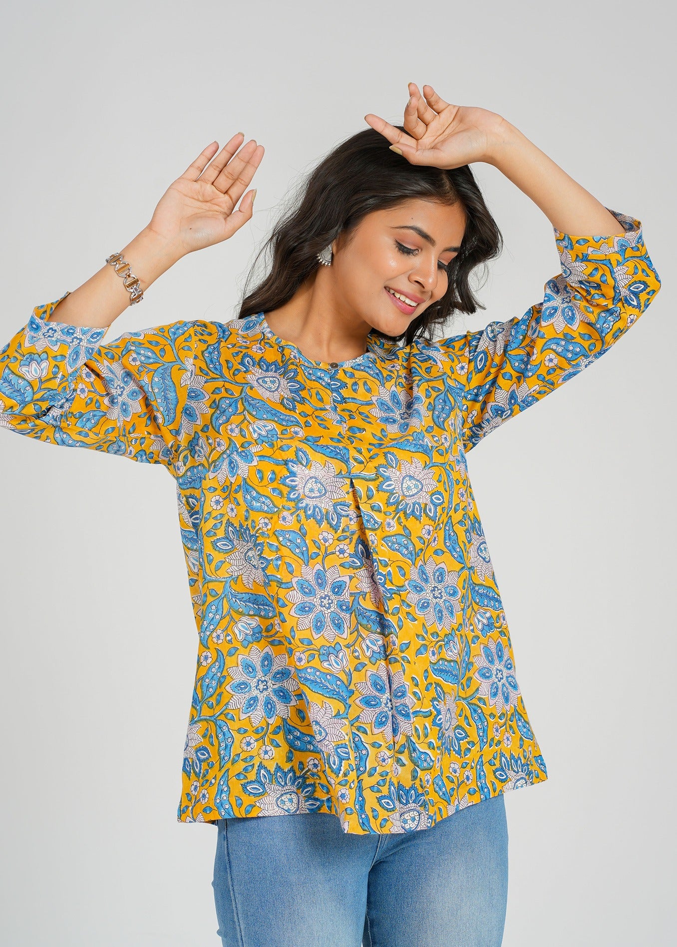 Block Printed Cotton Short Top