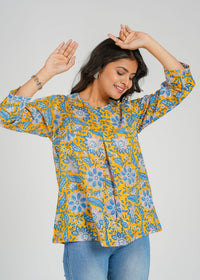 Block Printed Cotton Short Top