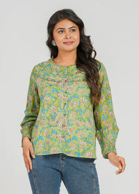 Block Printed Cotton Short Top