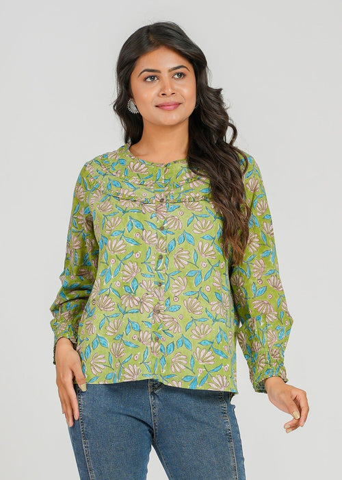 Block Printed Cotton Short Top