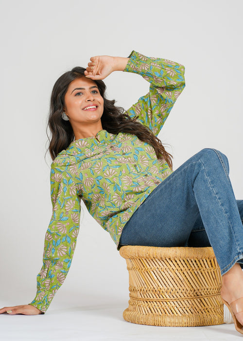 Block Printed Cotton Short Top