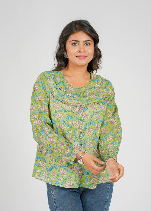 Block Printed Cotton Short Top
