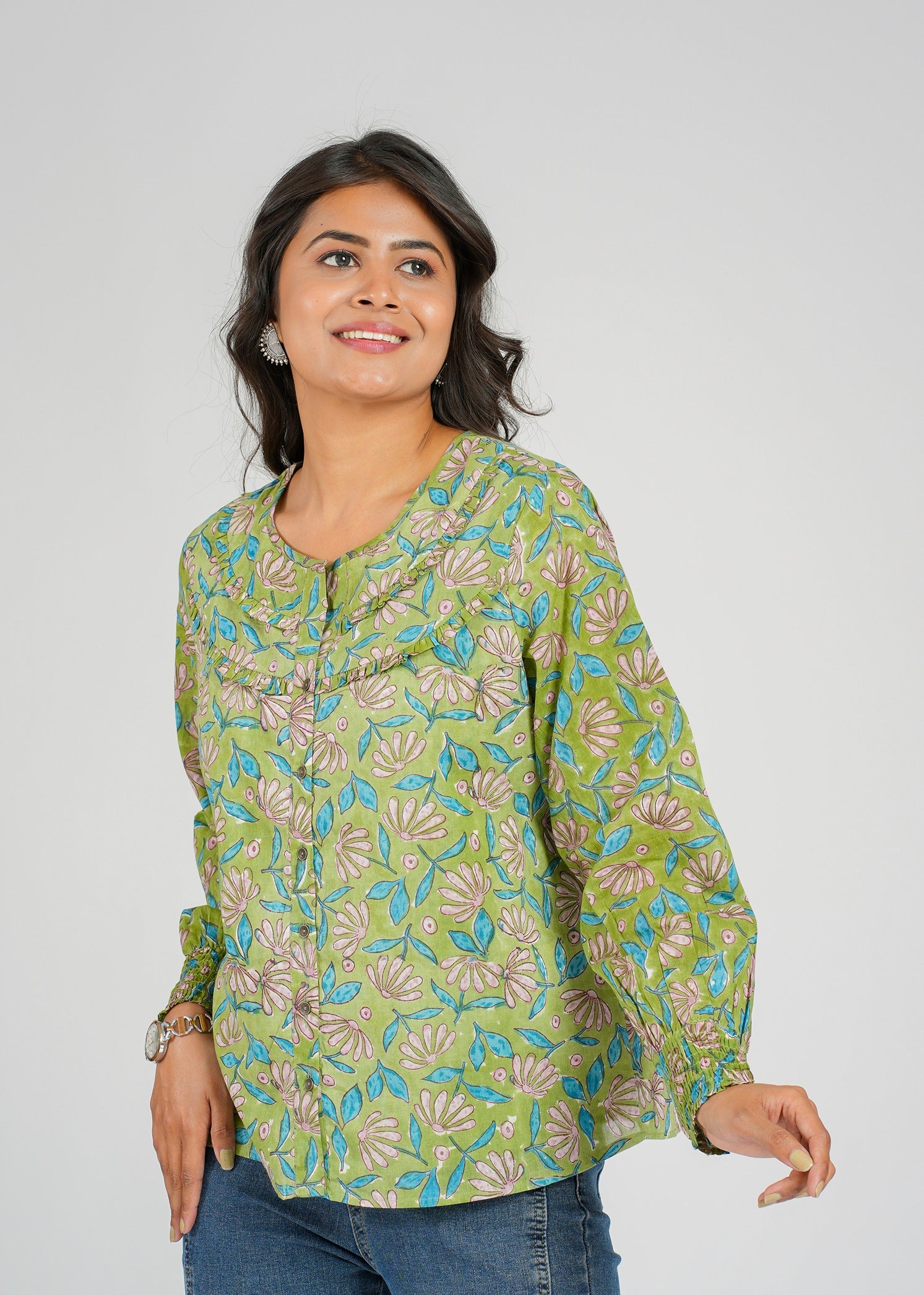 Magnolia Block Printed Short Top