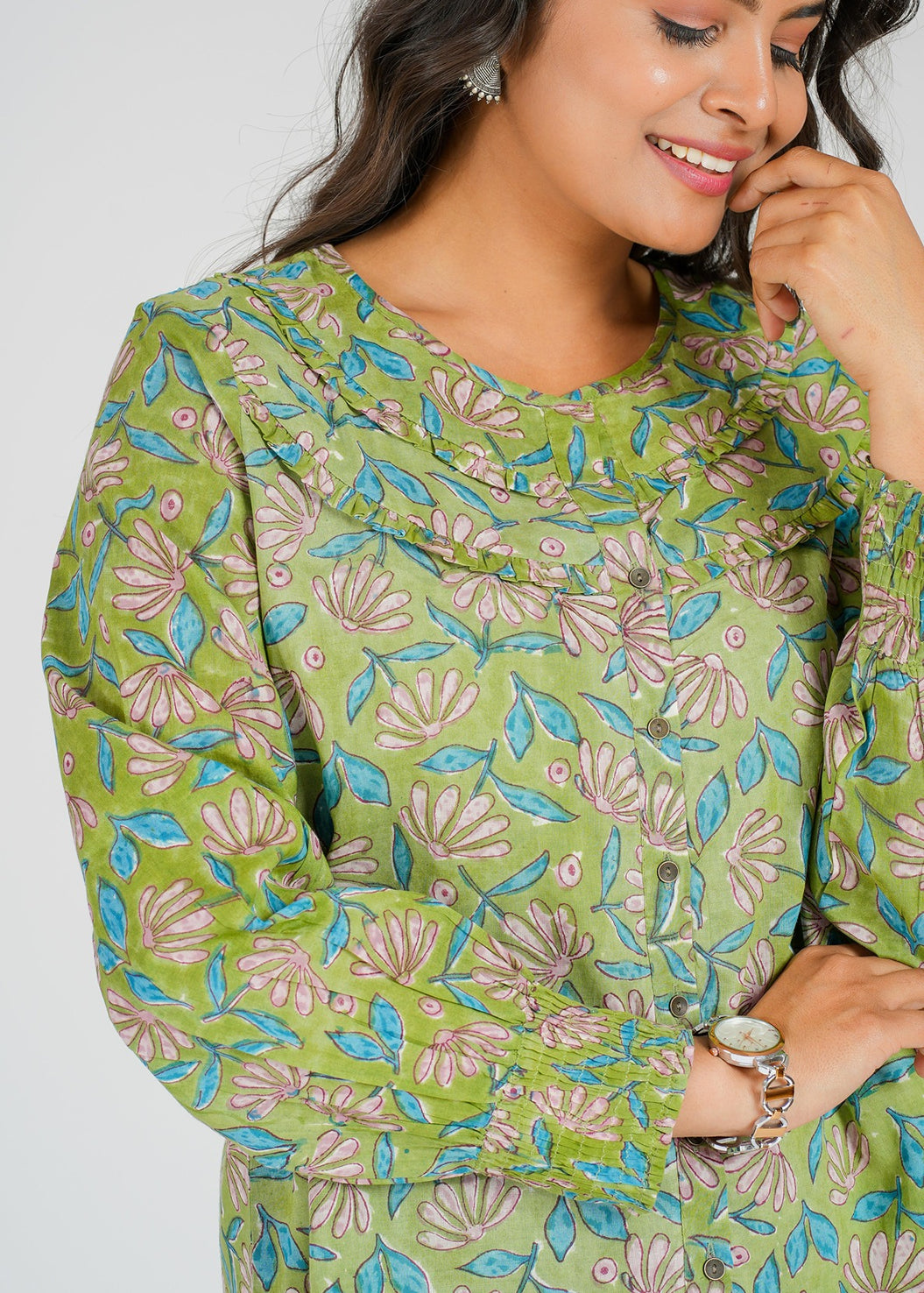 Block Printed Cotton Short Top