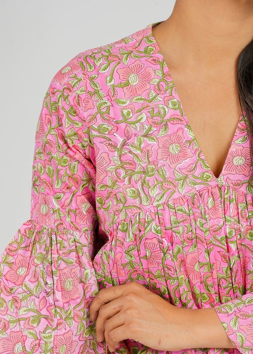 Rosewood Block Printed Short Top
