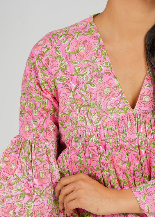 Rosewood Block Printed Short Top