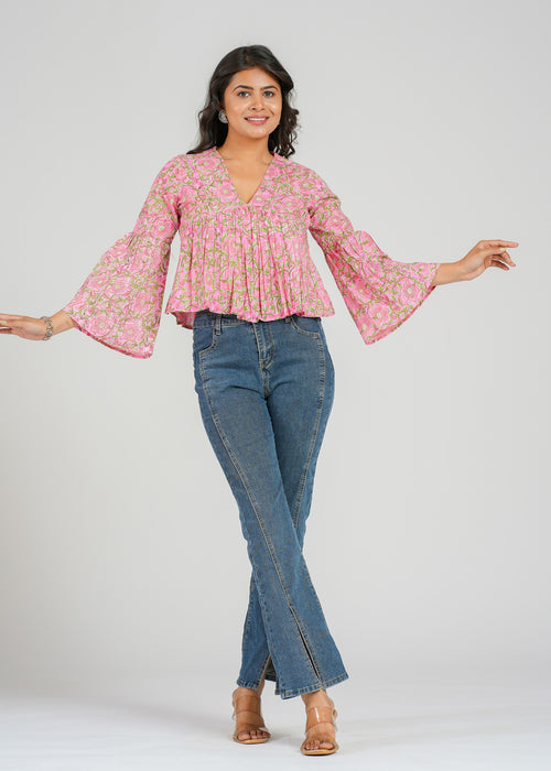 Rosewood Block Printed Short Top